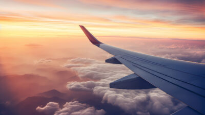 3d view sun sky from airplane 1